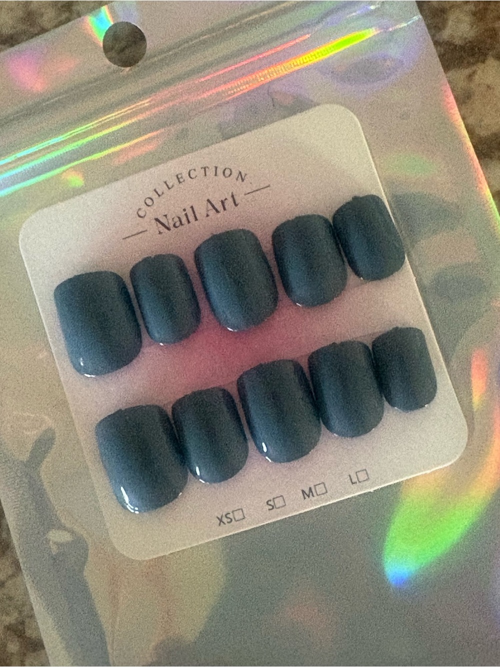 Nail Art Press-On Set in Deep Teal